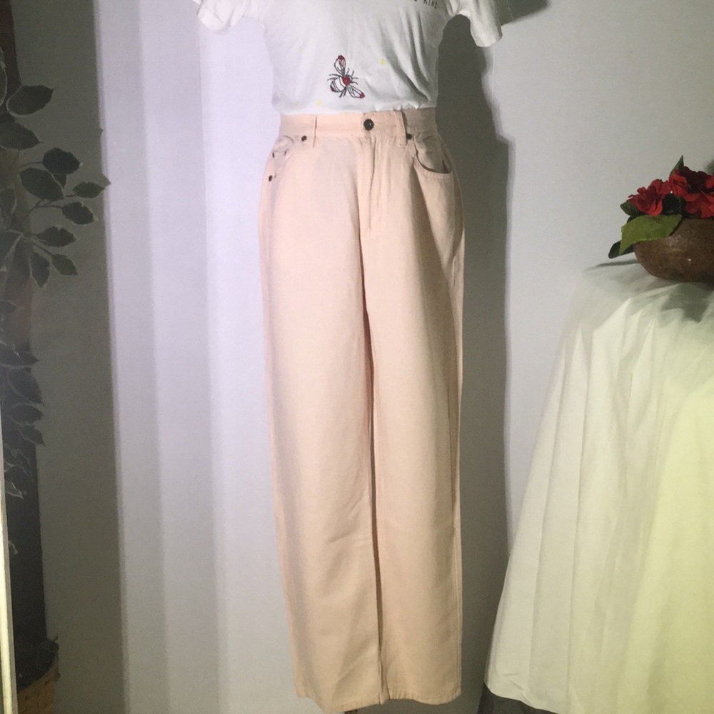 Liz Claiborne women pink high waisted pants linen size 10